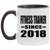 Fitness Trainer Since 2018 - 11oz Accent Mug Black