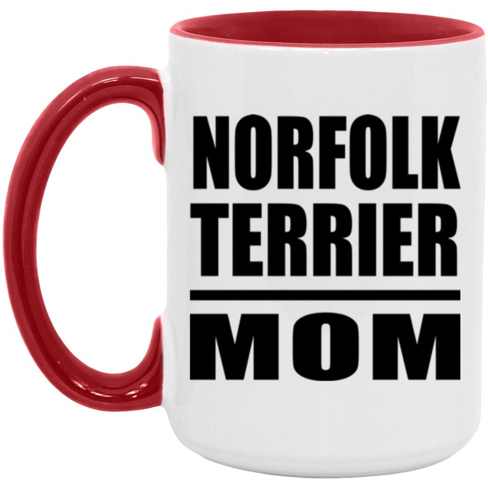 Norfolk Terrier Mom - 15oz Accent Mug Red