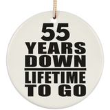 55th Anniversary 55 Years Down Lifetime To Go - Circle Ornament