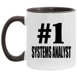 Number One #1 Systems Analyst - 11oz Accent Mug Black