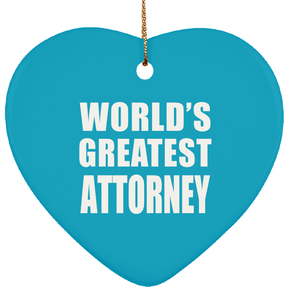World's Greatest Attorney - Heart Ornament