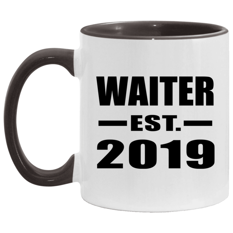 Waiter Established EST. 2019 - 11oz Accent Mug Black