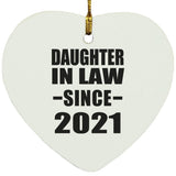 Daughter In Law Since 2021 - Heart Ornament