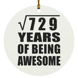 27th Birthday Square Root of 729 Years of Being Awesome - Circle Ornament