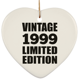 25th Birthday Vintage 1999 Limited Edition - Heart Ornament