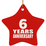 6th Anniversary 6 Years - Star Ornament