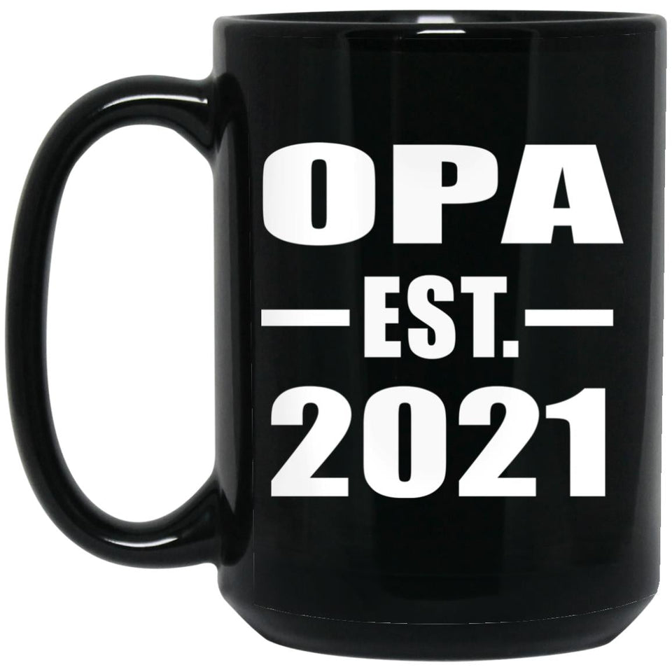 Opa Established EST. 2021 - 15oz Coffee Mug Black