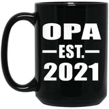 Opa Established EST. 2021 - 15oz Coffee Mug Black