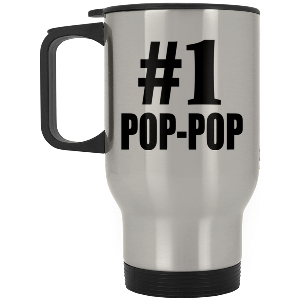 Number One #1 Pop-Pop - Silver Travel Mug