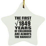 43rd Birthday Square Root of 1849 Years of Childhood - Star Ornament