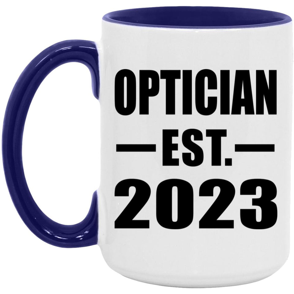 Optician Established EST. 2023 - 15oz Accent Mug Purple
