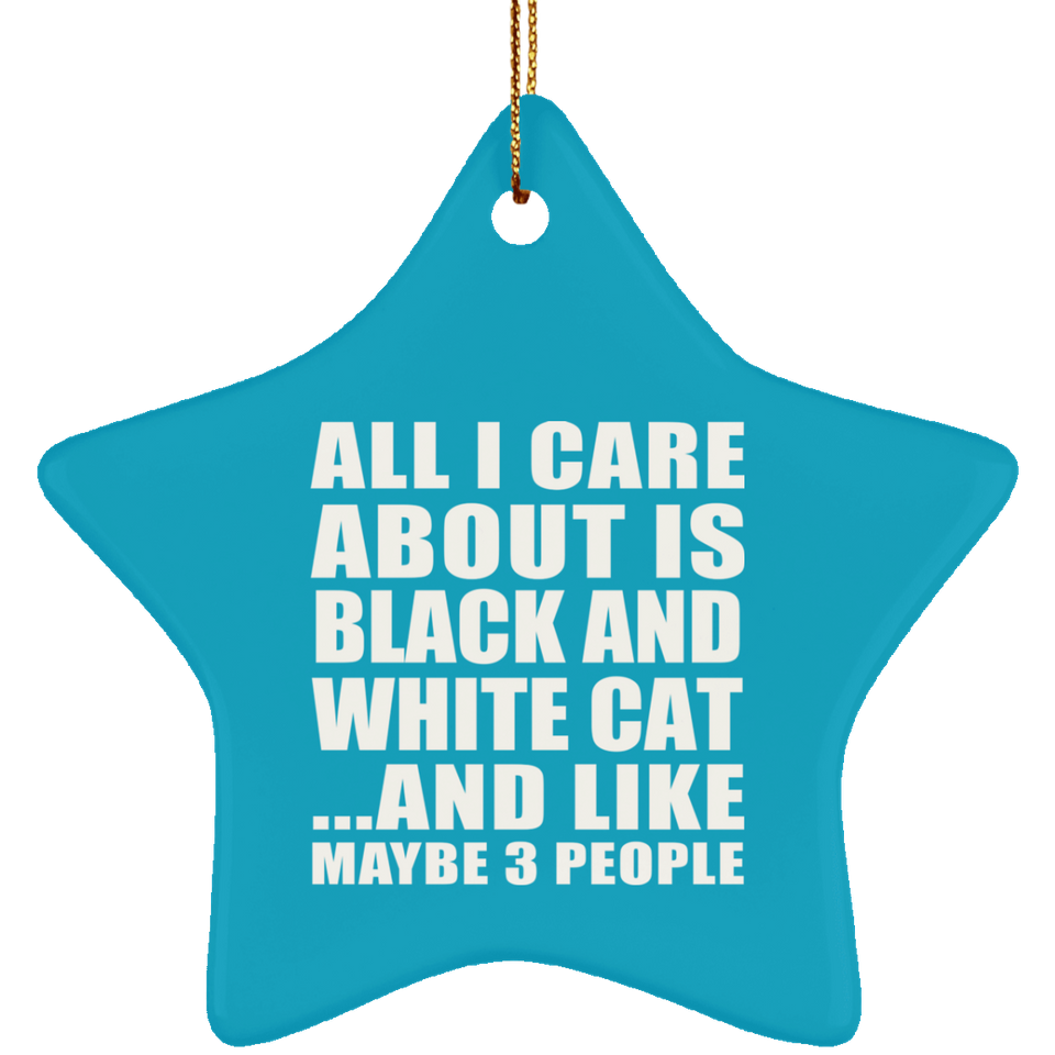 All I Care About Is Black And White Cat - Star Ornament