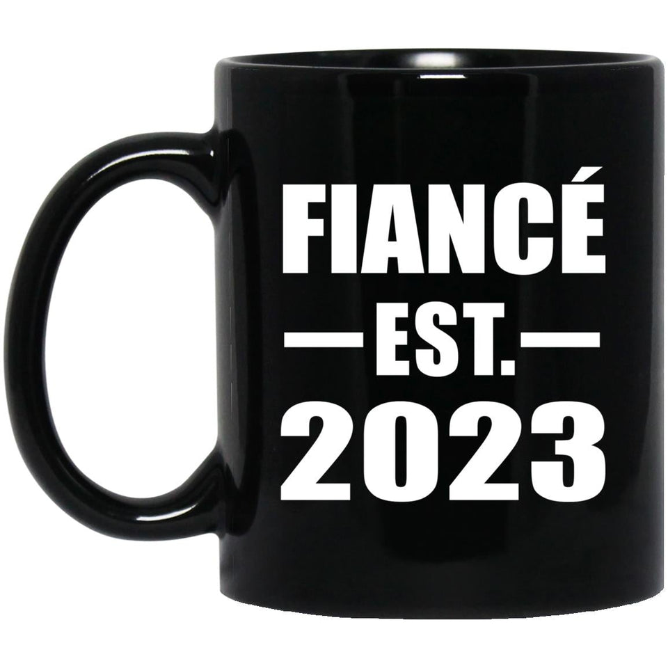 Fiance Established EST. 2023 - 11oz Coffee Mug Black