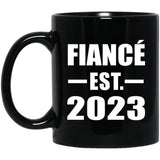 Fiance Established EST. 2023 - 11oz Coffee Mug Black