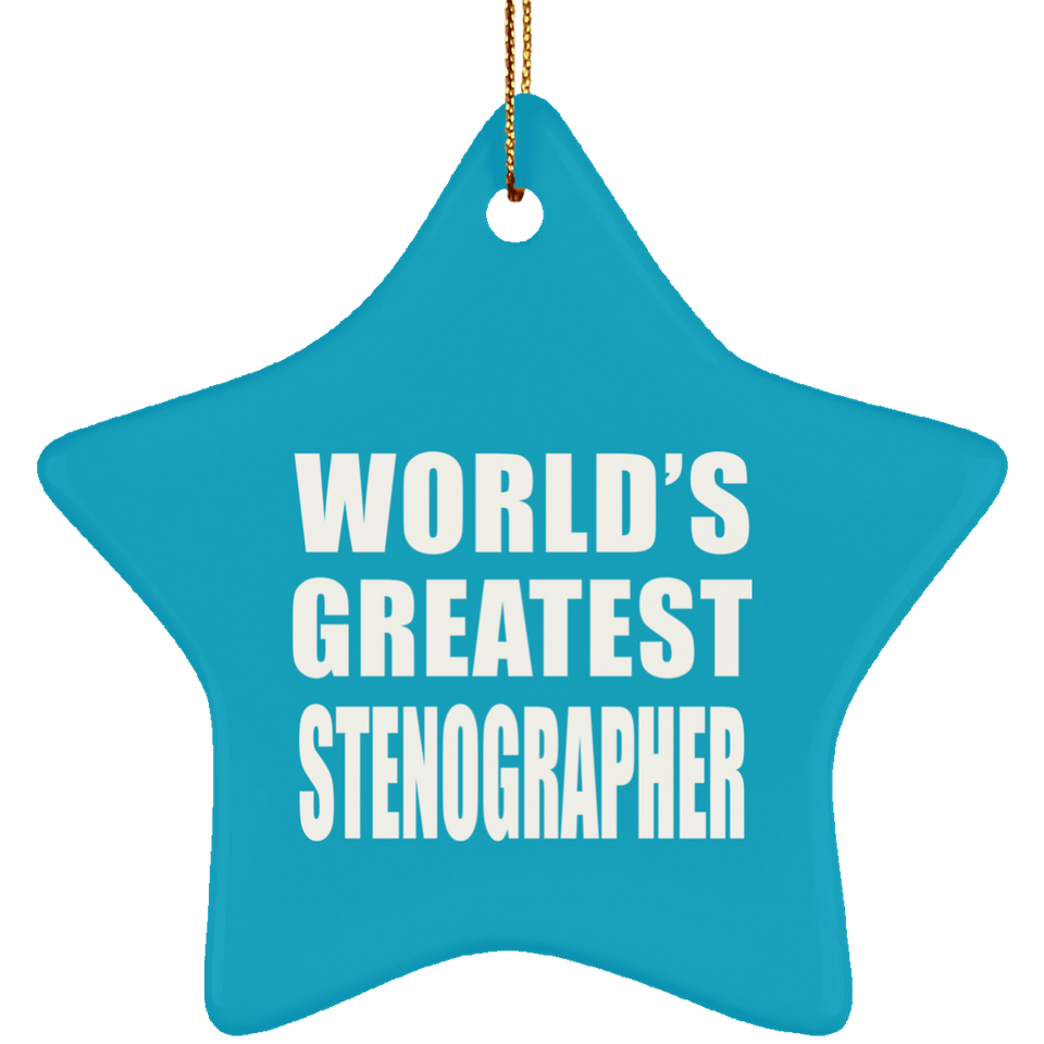 World's Greatest Stenographer - Star Ornament