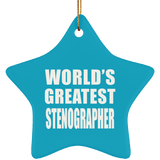 World's Greatest Stenographer - Star Ornament