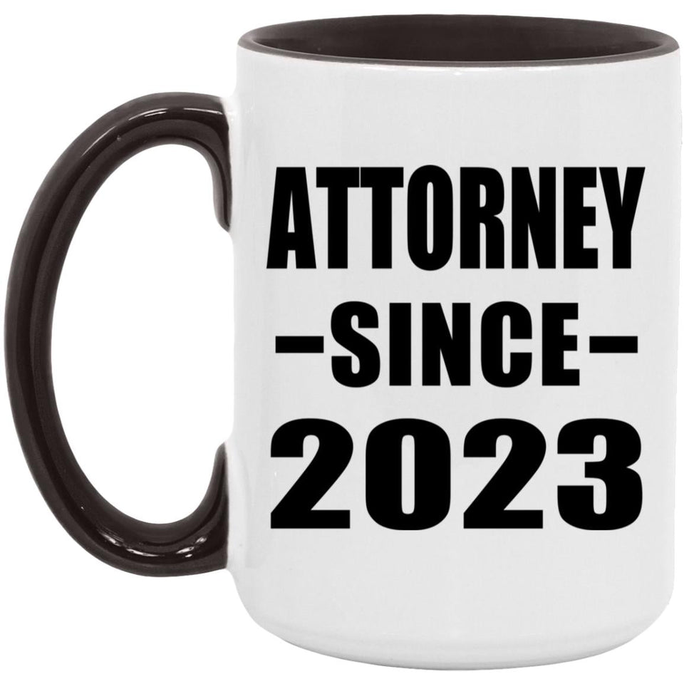 Attorney Since 2023 - 15oz Accent Mug Black