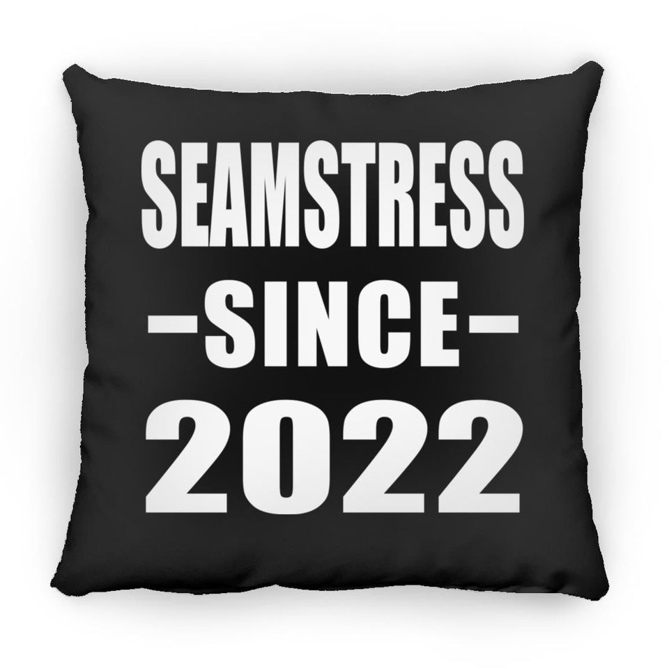 Seamstress Since 2022 - Throw Pillow Black