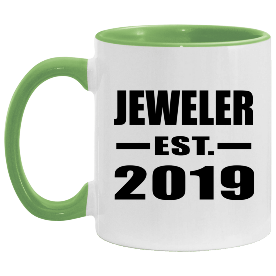 Jeweler Established EST. 2019 - 11oz Accent Mug Green