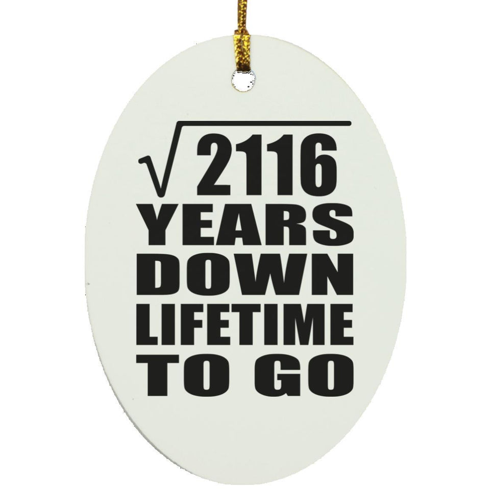 46th Anniversary Square Root of 2116 Years Lifetime To Go - Oval Ornament