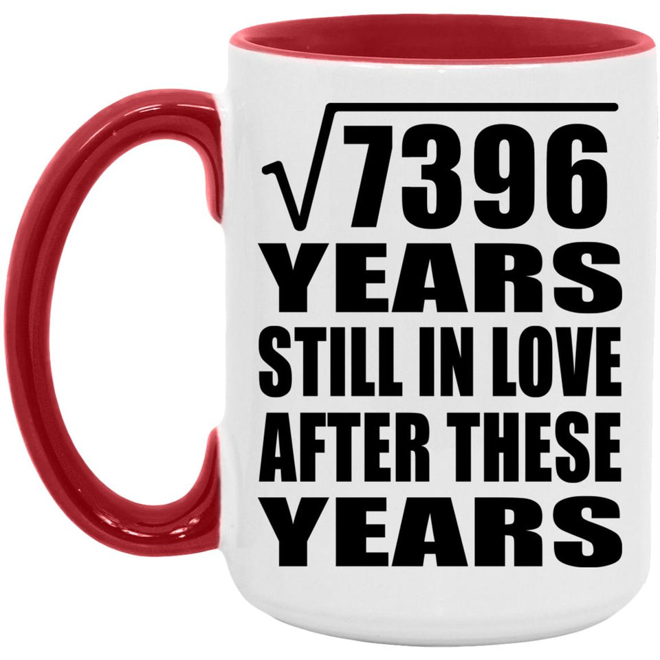 86th Anniversary Square Root of 7396 Years Still In Love - 15oz Accent Mug Red