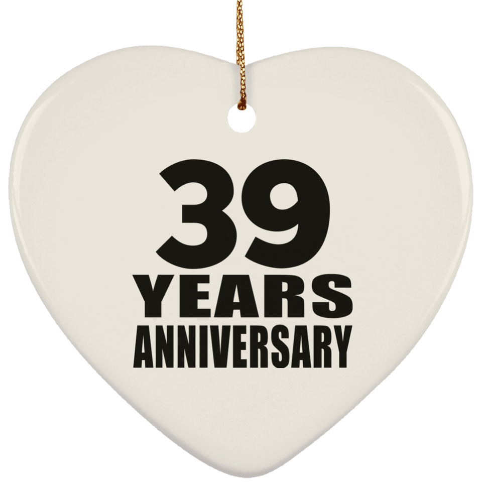 39th Anniversary 39 Years - Heart Ornament
