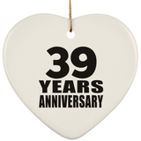 39th Anniversary 39 Years - Heart Ornament