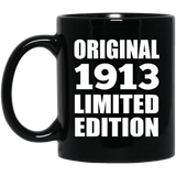 111th Birthday Original 1913 Limited Edition - 11oz Coffee Mug Black
