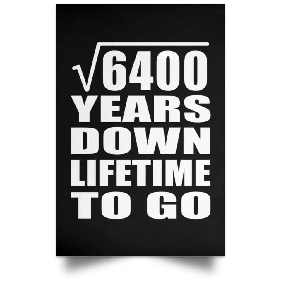 80th Anniversary Square Root of 6400 Years Lifetime To Go - Poster Portrait