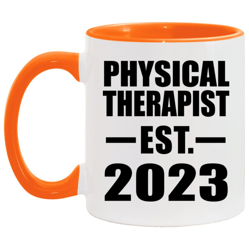 Physical Therapist Established EST. 2023 - 11oz Accent Mug Orange