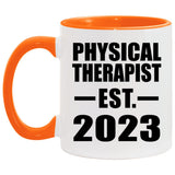 Physical Therapist Established EST. 2023 - 11oz Accent Mug Orange