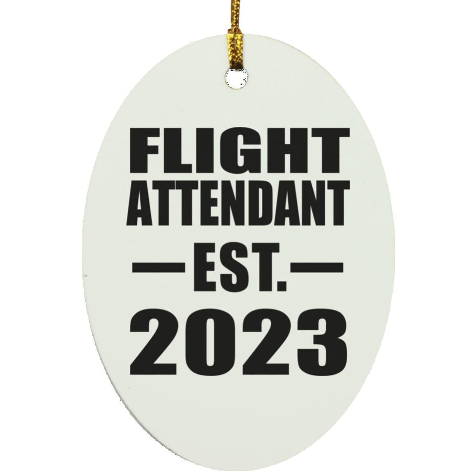 Flight Attendant Established EST. 2023 - Oval Ornament