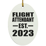 Flight Attendant Established EST. 2023 - Oval Ornament
