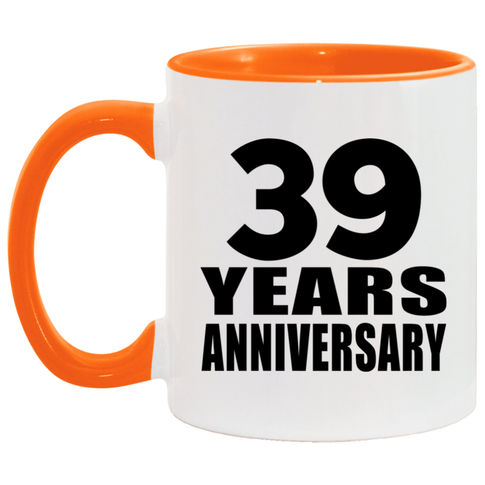 39th Anniversary 39 Years - 11oz Accent Mug Orange
