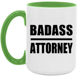 Badass Attorney - 15oz Accent Mug Green