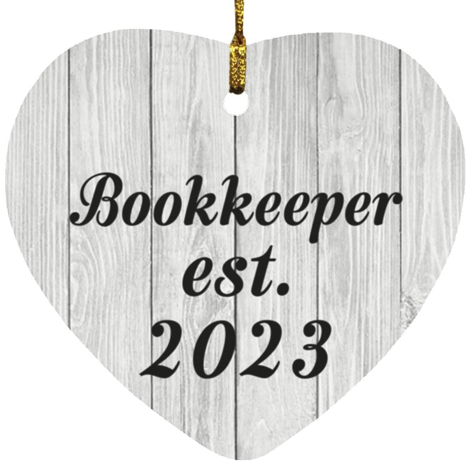 Bookkeeper Established Est. 2023 - Heart Ornament F