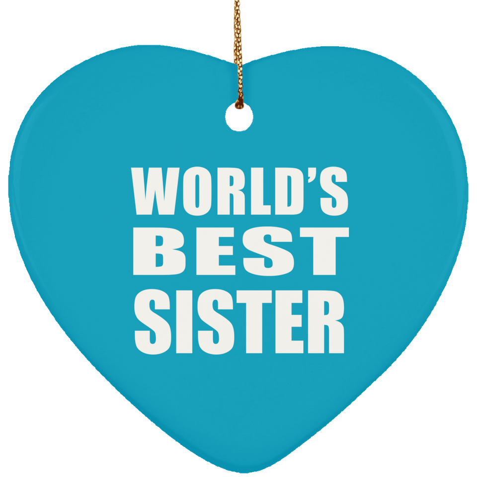 World's Best Sister - Heart Ornament