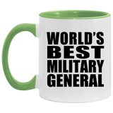World's Best Military General - 11oz Accent Mug Green