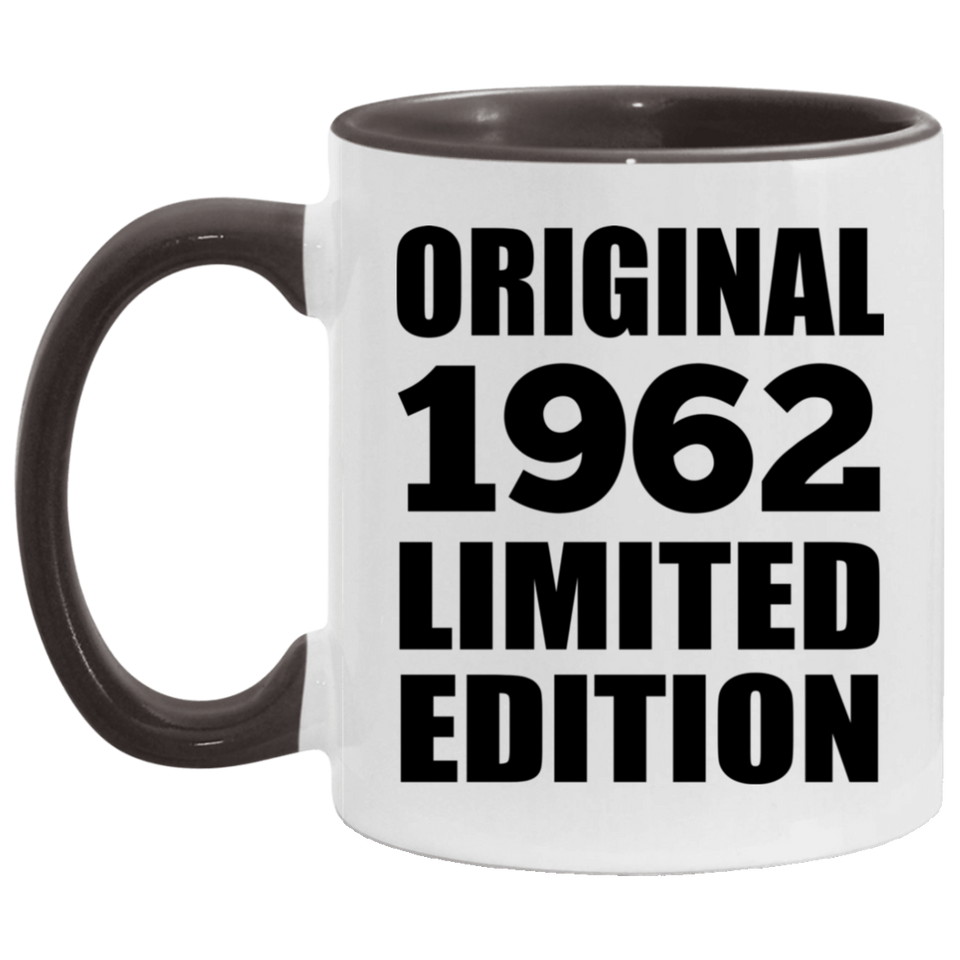 62nd Birthday Original 1962 Limited Edition - 11oz Accent Mug Black