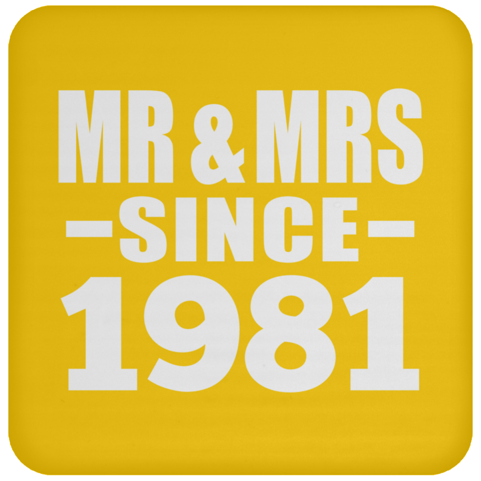 43rd Anniversary Mr & Mrs Since 1981 - Drink Coaster