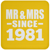 43rd Anniversary Mr & Mrs Since 1981 - Drink Coaster