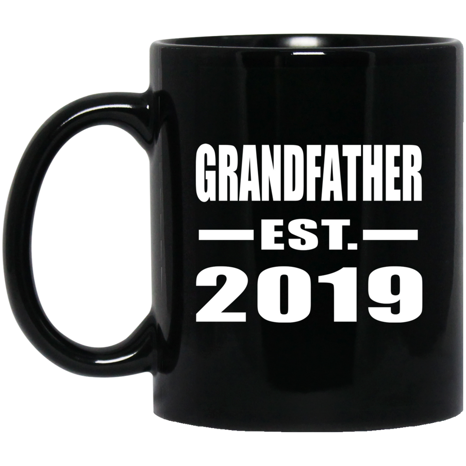 Grandfather Established EST. 2019 - 11oz Coffee Mug Black