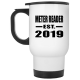 Meter Reader Established EST. 2019 - White Travel Mug