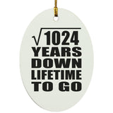 32nd Anniversary Square Root of 1024 Years Lifetime To Go - Oval Ornament