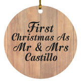 First Christmas As Mr & Mrs Castillo - Circle Ornament C