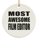 Most Awesome Film Editor - Circle Ornament