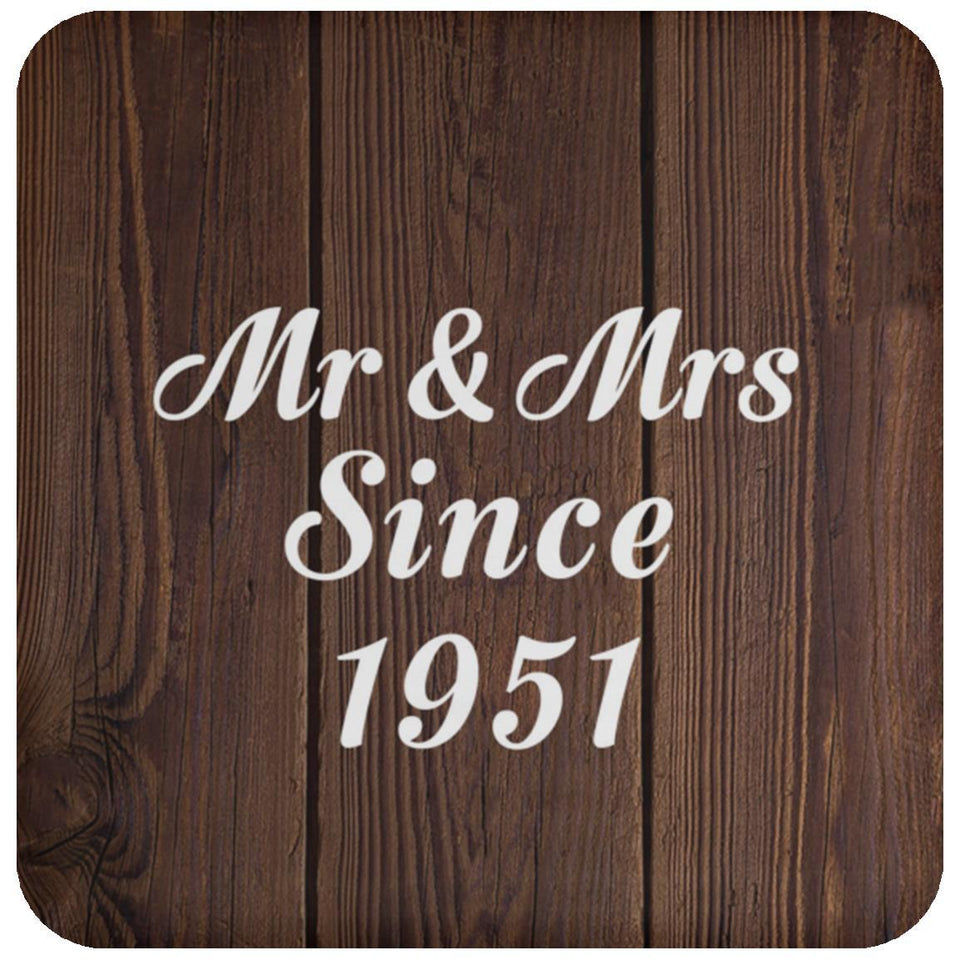73rd Anniversary Mr & Mrs Since 1951 - Drink Coaster D
