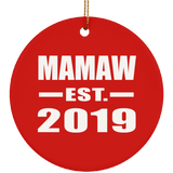 Mamaw Established EST. 2019 - Circle Ornament