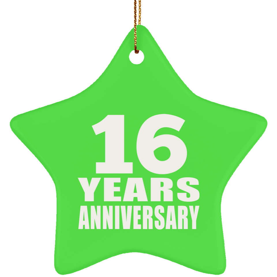 16th Anniversary 16 Years - Star Ornament