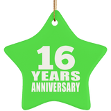 16th Anniversary 16 Years - Star Ornament